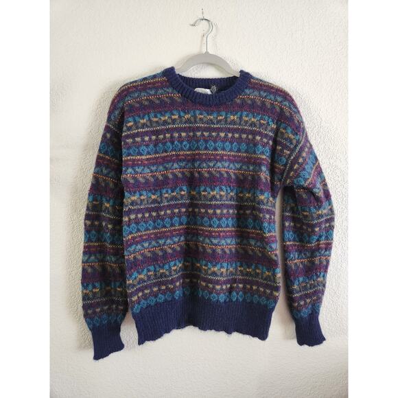 J.P Tilford 100% Alpaca Unisex Multicolor Sweater-Medium - Picture 1 of 6